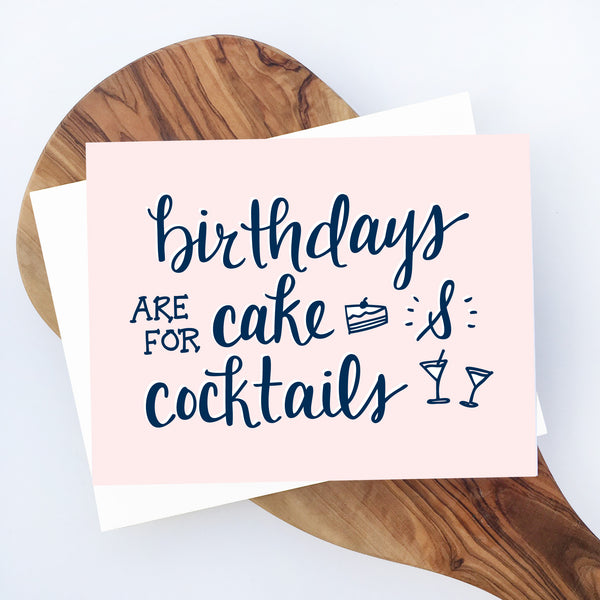 Cake & Cocktails Birthday Card