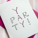 Yay Party Pink Greeting Card