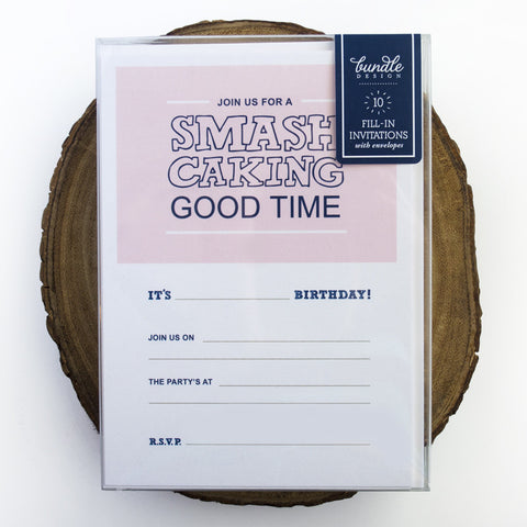 Smash Caking Fill-In Invitations