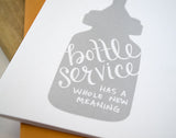 Bottle Service Greeting Card