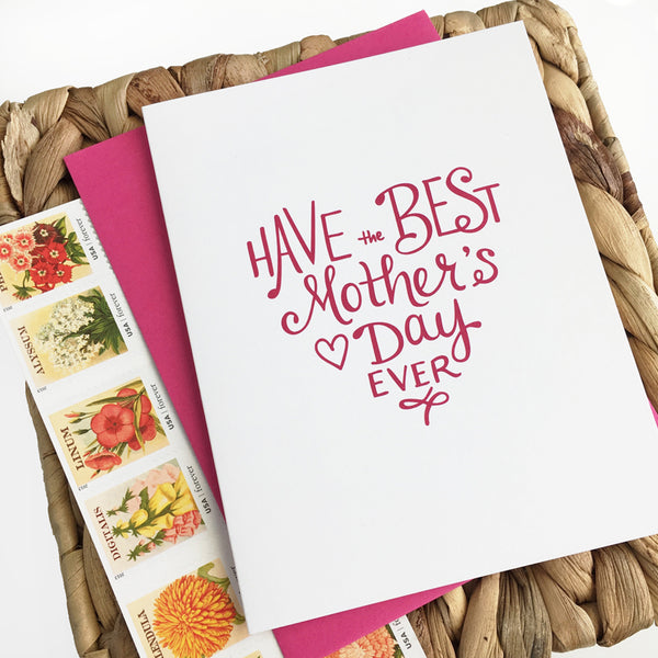 Sweet, hand-drawn Mother's Day card, hand lettering