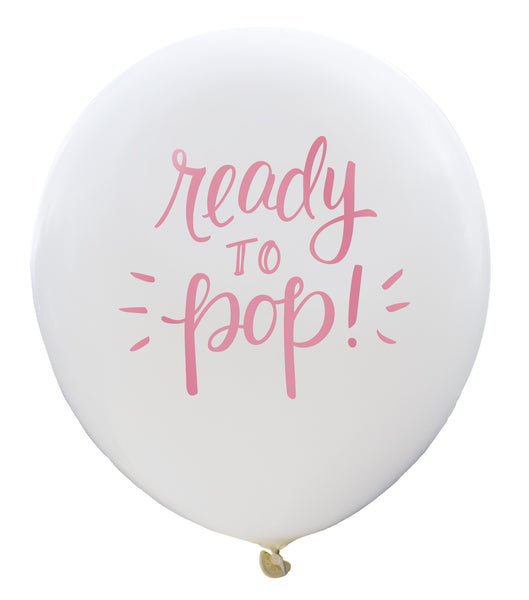 Ready to Pop Balloon (white/pink, two-pack)