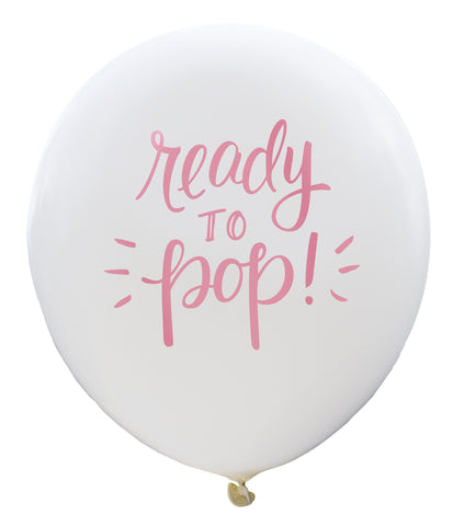 Ready to Pop Balloon (white/pink, two-pack)