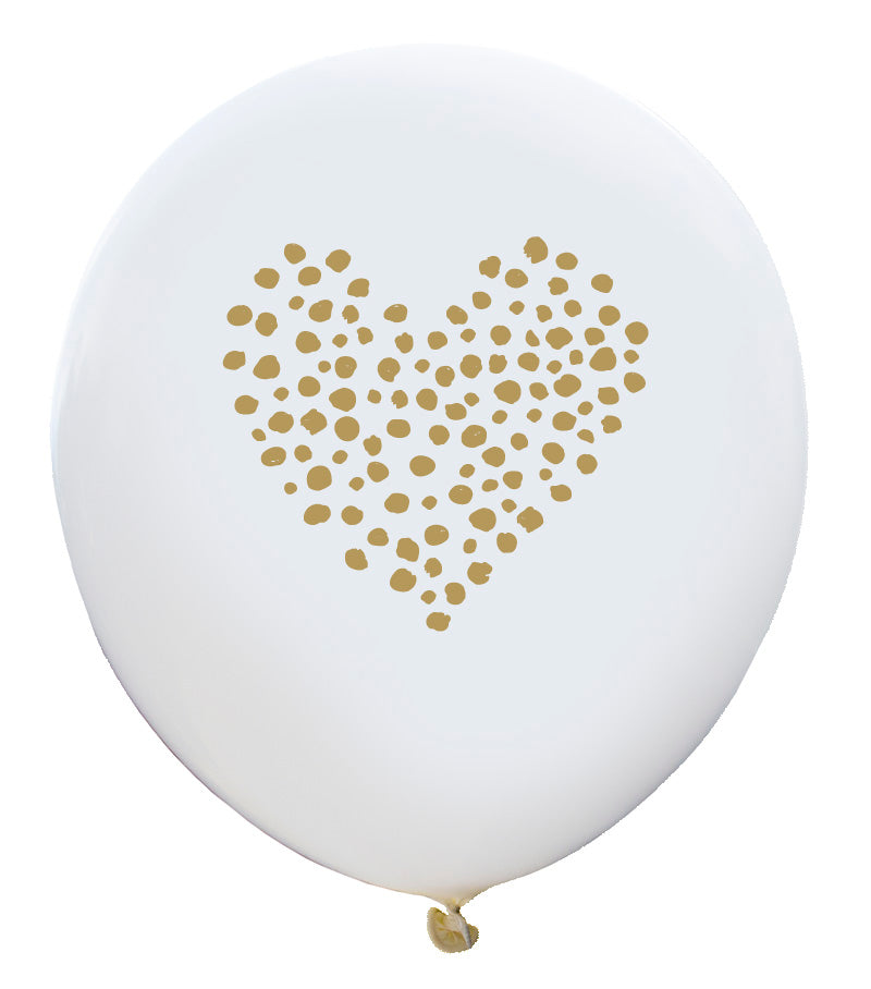 Dotted Heart Balloon (white, two-pack)