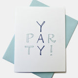 Yay Party Blue Greeting Card